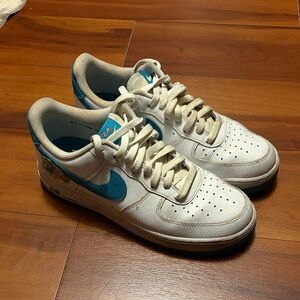 Space Jam x Nike Air Force 1 '07 Low Hare - Size 9.5 - DJ7998-100 Sneakers